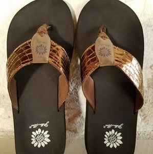 Yellow Box flip flops